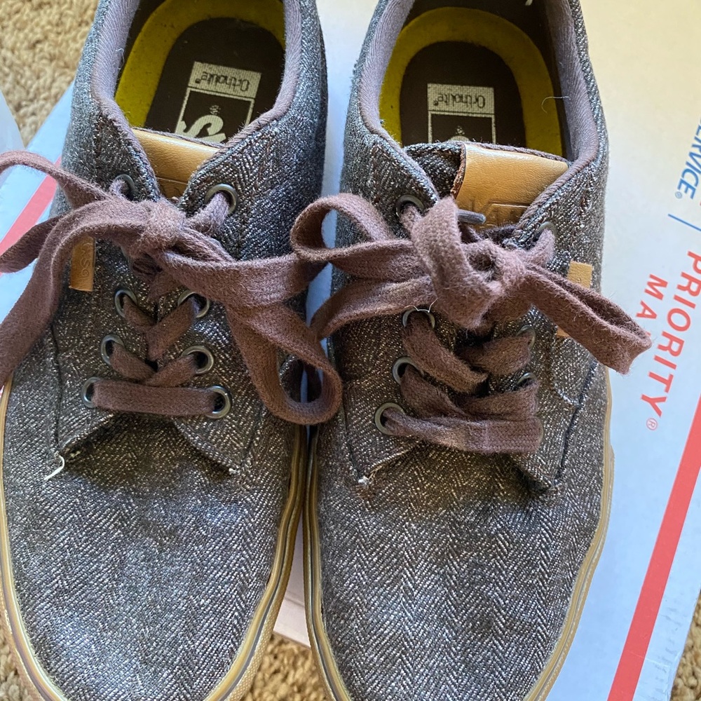 Vans Brown Canvas Sneakers Size US 7
